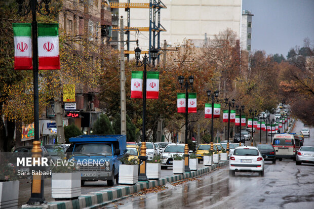 باران در کرمانشاه؛ از خیابان‌های خیس تا آسمان ابری شهر