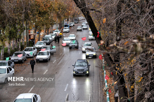 باران در کرمانشاه؛ از خیابان‌های خیس تا آسمان ابری شهر