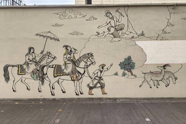 مرمت دیوارنگاره شاهنامه پس از ۱۰ سال در خیابان کریم‌خان