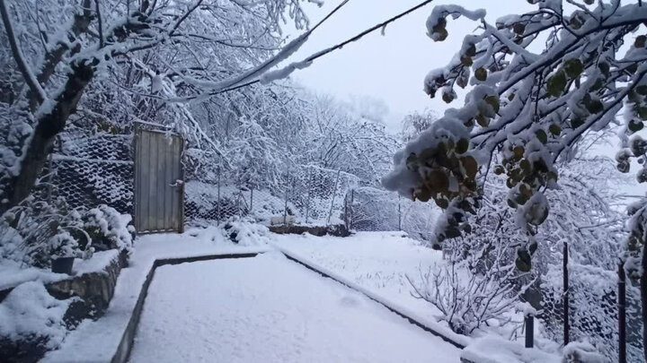 برف روستاهای اطراف کاشان را سفیدپوش کرد