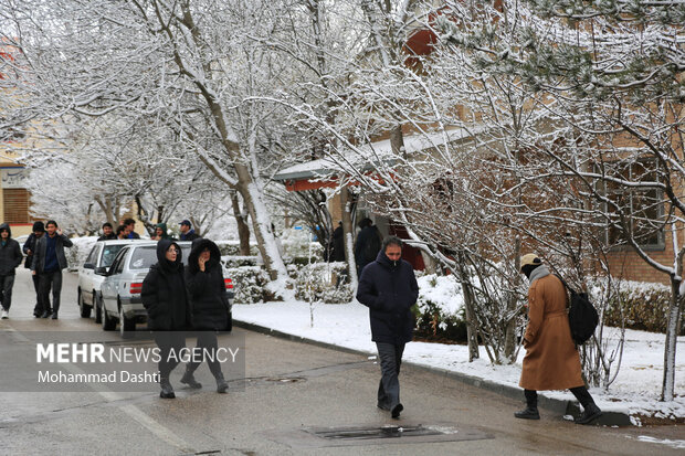 بارش اولین برف پاییزی در اردبیل
