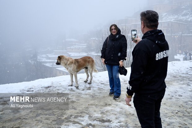 بارش برف پاییزی در ماسوله