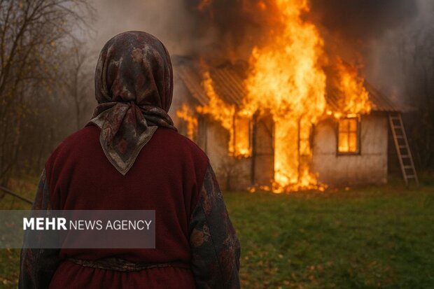 روایت تلخ یک آتش سوزی در رشت؛ مادری که خانه‌اش را از دست داد