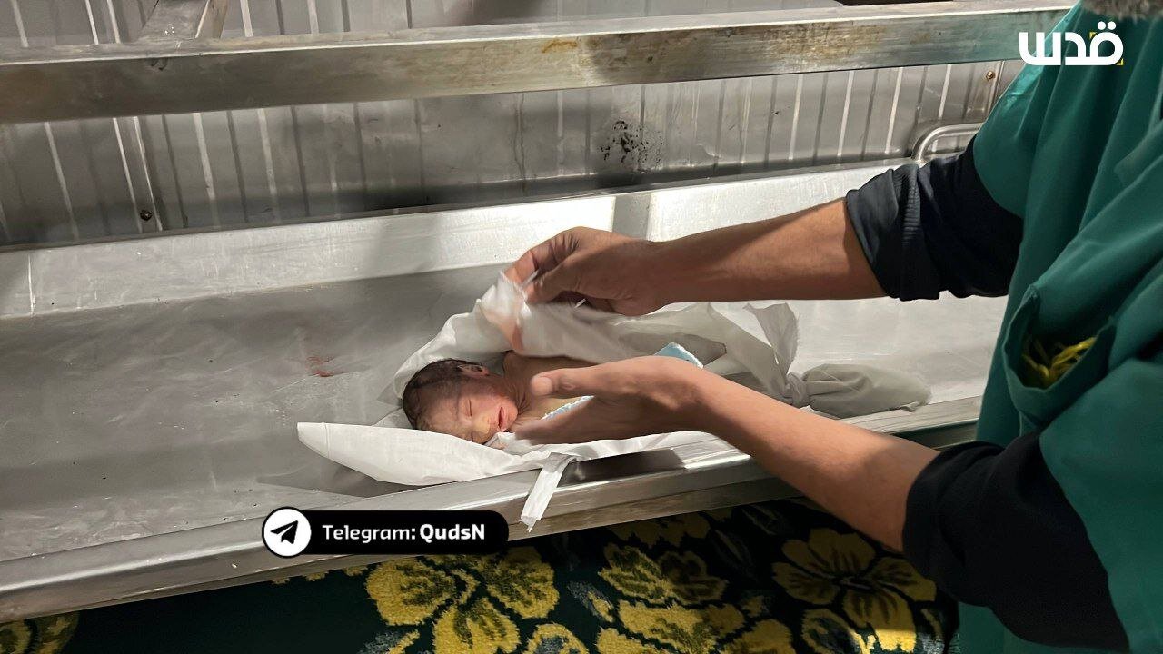 شهادت نوزاد یک ماهه در نوار غزه بهعلت سرمای شدید+ عکس