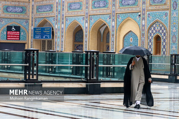 حال و هوای بارانی شهر نجف اشرف