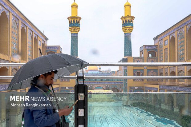 حال و هوای بارانی شهر نجف اشرف