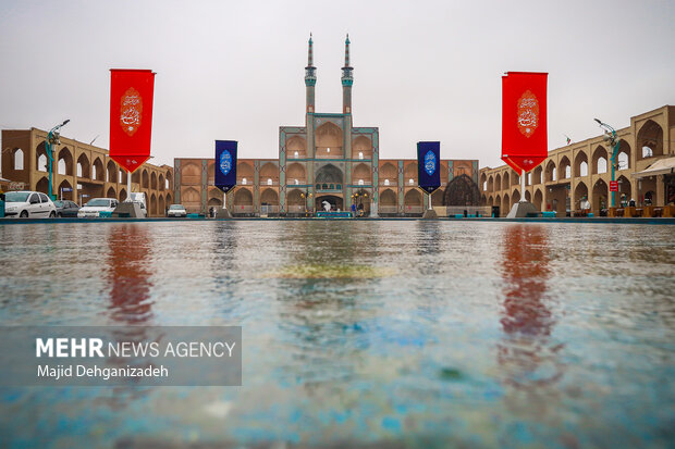 بارش باران پاییزی در یزد