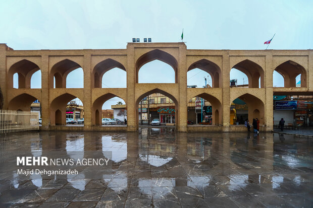 بارش باران پاییزی در یزد