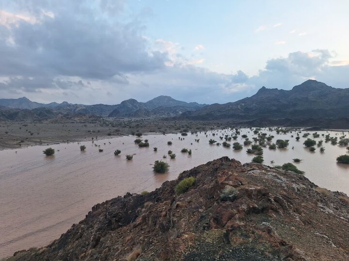 آبگیری سازه آبخیزداری مرز در هشتبندی هرمزگان